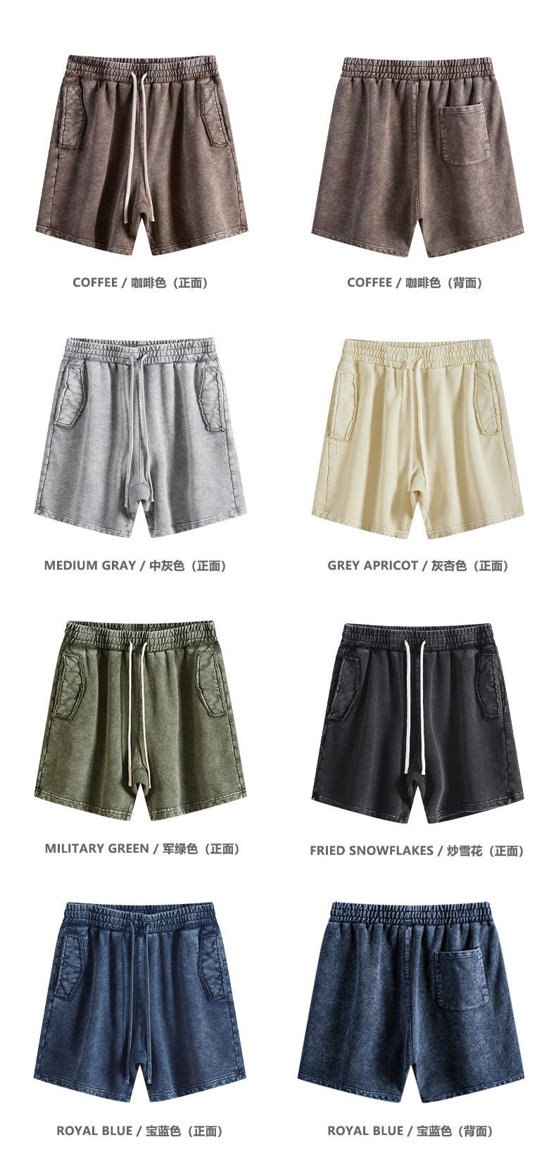 Heavyweight Washed Casual Shorts 6 Colours Pick S3007