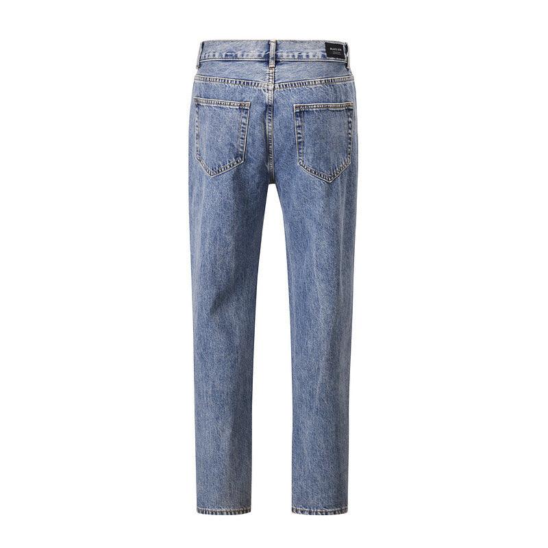 Blue Damaged Scratched Ripped Jeans Q078 - UncleDon JM
