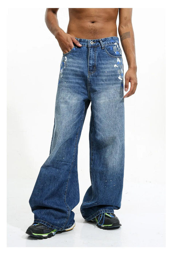 Blue Graffiti Jeans for Men 591 - UncleDon JM