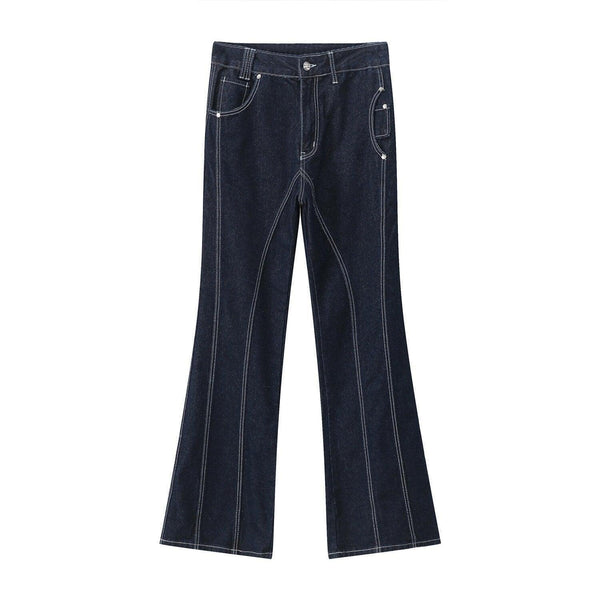 Dark Blue Micro-flared Jeans M7BGK186 - UncleDon JM