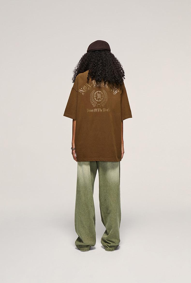 265g Heavy Cotton Flower Totem T-shirt 2450S23 - UncleDon JM