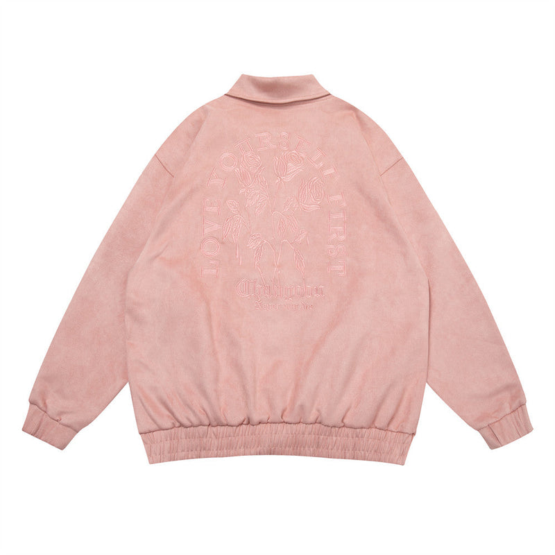 Flower Embroidery Bomber Jacket 2030Q22