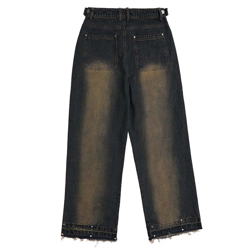 Stitching Rivet Design Baggy Jeans AC113 - UncleDon JM